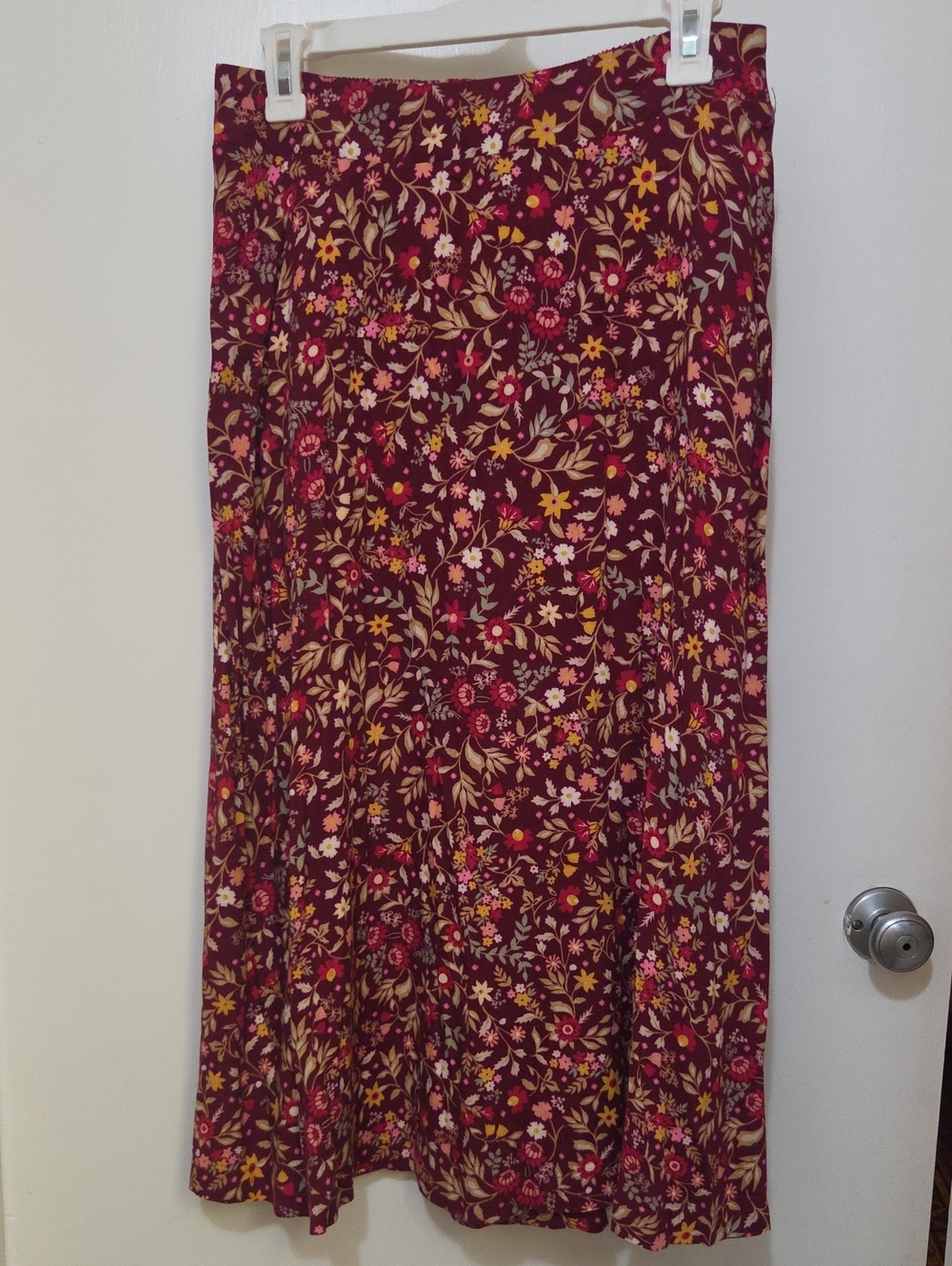 croft & barrow Burgundy Floral Maxi Skirt